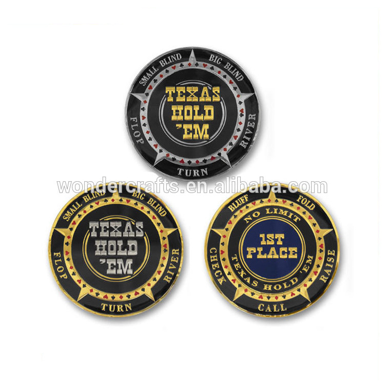 professional custom design die stamp iron material shiny gold plating epoxy poker chip set manufacturer