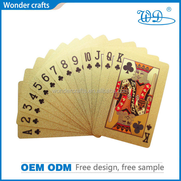 Atlantis Dubai 24k gold plated cards waterproof PET/PVC full color high quality gold playing cards