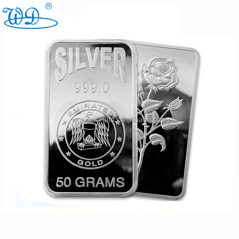 manufacturer free sample iron silver bars bullion bar personalized logo 1 gram silver bar