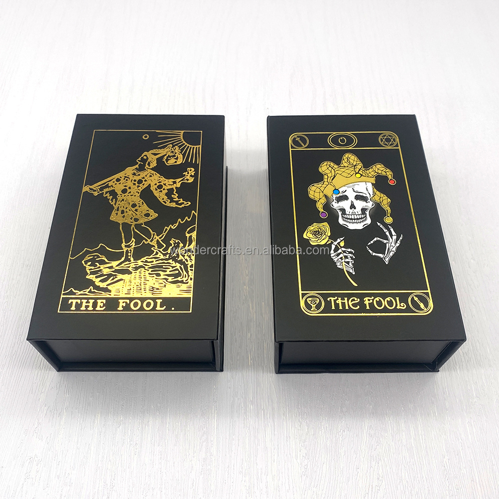 custom wholesale full printing black tarot playing poker game card board game tarot deck cards with guidebook