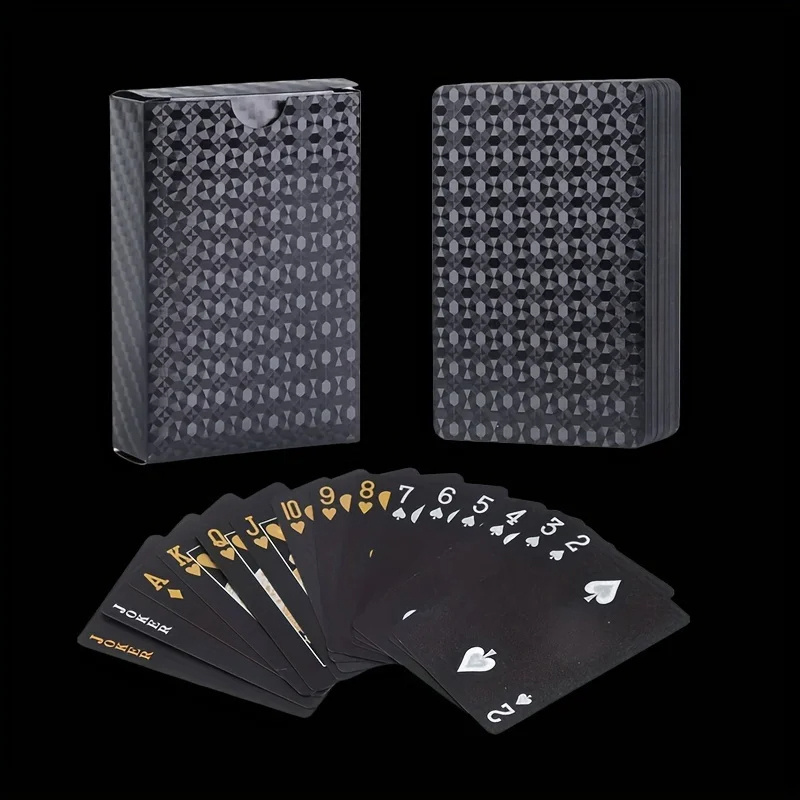 WD wholesale playing cards Plastic PET waterproof durable luxury black board games / game cards / playing cards