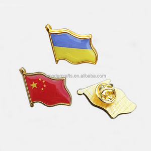 WD Customized Rainbow / Ukraine Awareness Flag Pin Offset Printed Epoxy Coated Badge Pins