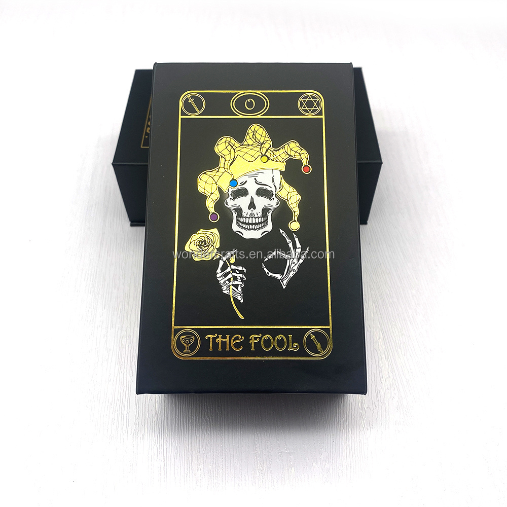 custom wholesale full printing black tarot playing poker game card board game tarot deck cards with guidebook