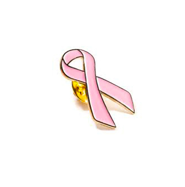 WD Customized breast prostate cancer awareness gold pin id badge reels pink ribbon puzzle metal autism charity pin badges