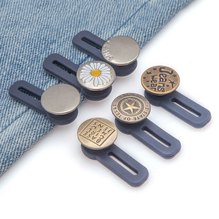 WD Jeans Waist Button Metal Extended Buckles Pant Waistband Expander Disassembly Retractable Adjustable Free Sewing Badge Button