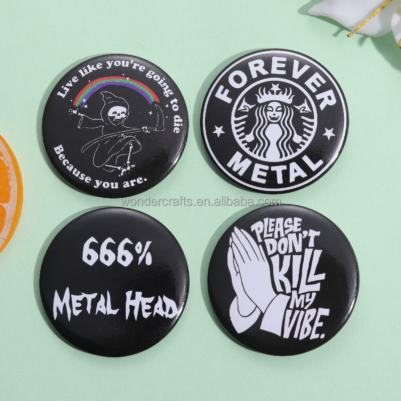 WD Custom Logo Punk Rock Music Lovers tinplate Serial Soft Button Pin City Boy Metal Brooch Backpack Jackets Pins Badge