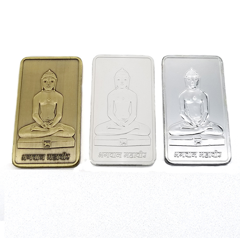 Custom india Buddha logo 1 gram 999 silver bar bullion 1 ounce fake and real gold plated bars 24k pure bullion souvenir