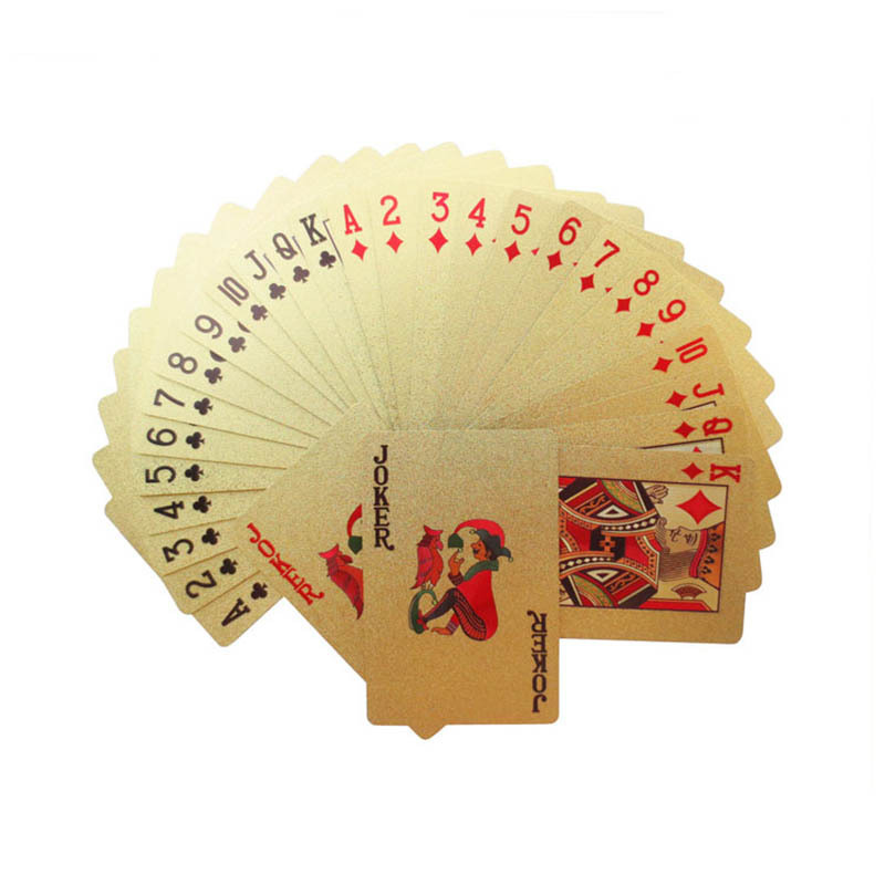 Atlantis Dubai 24k gold plated cards waterproof PET/PVC full color high quality gold playing cards