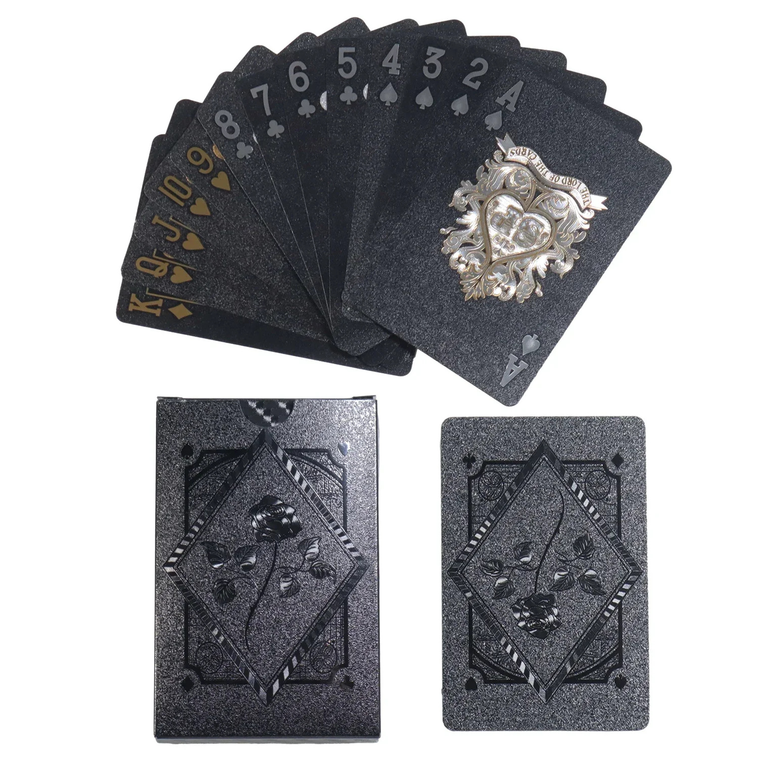 Black foil Playing cards Black Pearl Game Poker Waterproof Playing cards Black Rose  Dollar adult toy playing cards