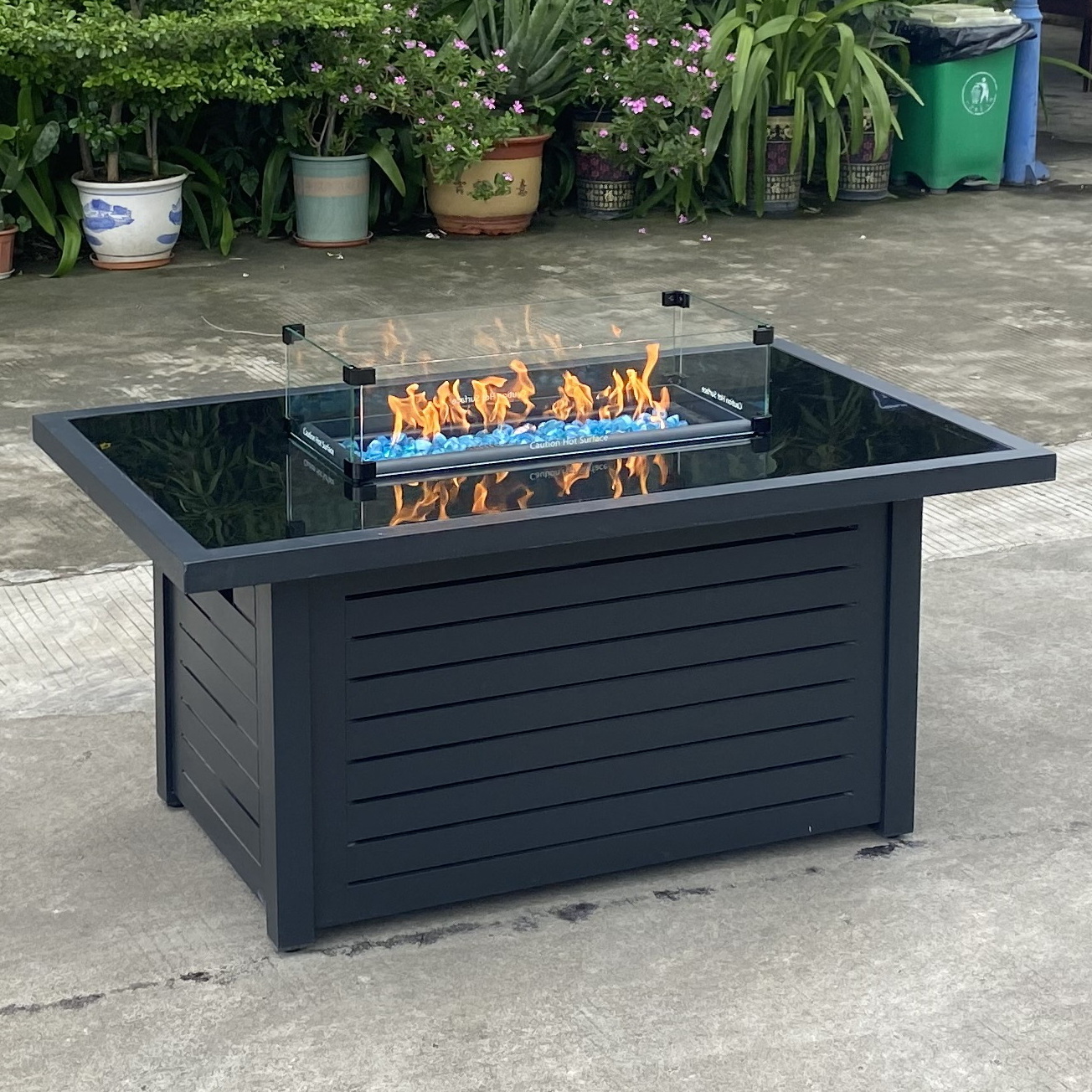 44 inch 45000 BTU aluminum hot sale rectangle outdoor  fire pit table