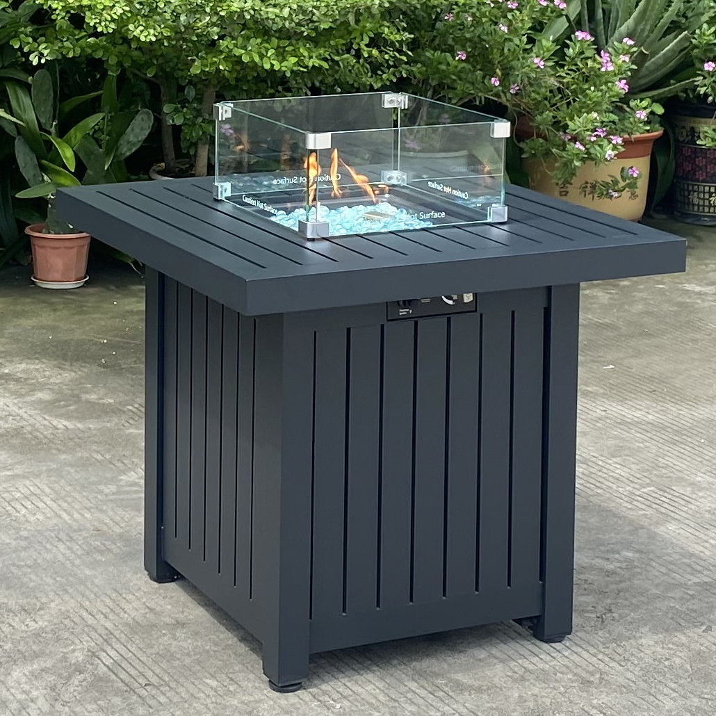 28inch  aluminum square patio fire table