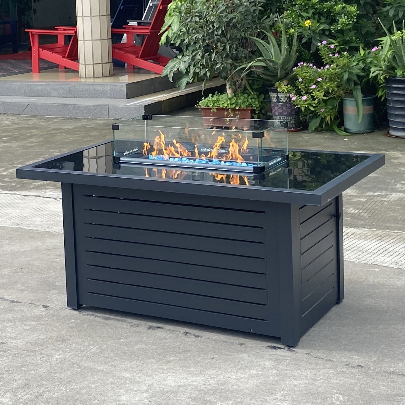 44 inch 45000 BTU aluminum hot sale rectangle outdoor  fire pit table