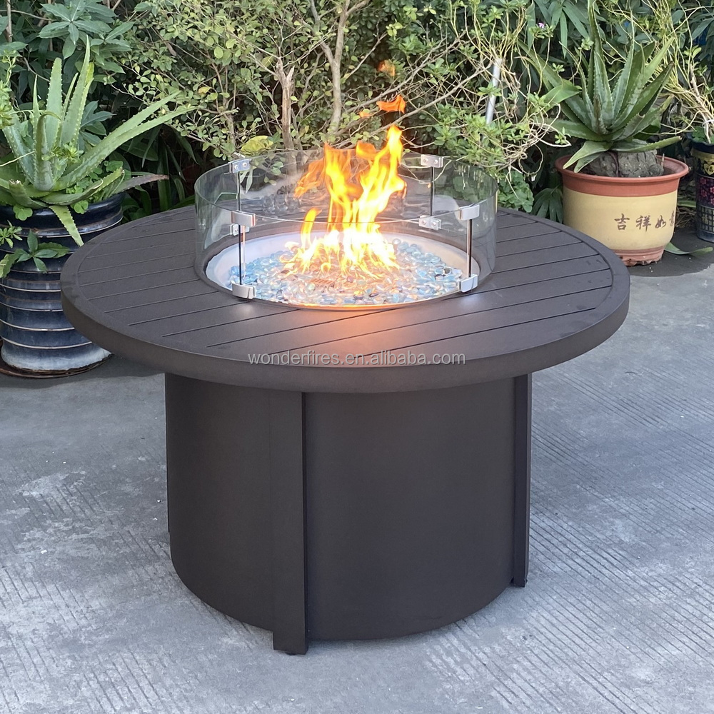 42 inch round fire pit table patio aluminum fire table.