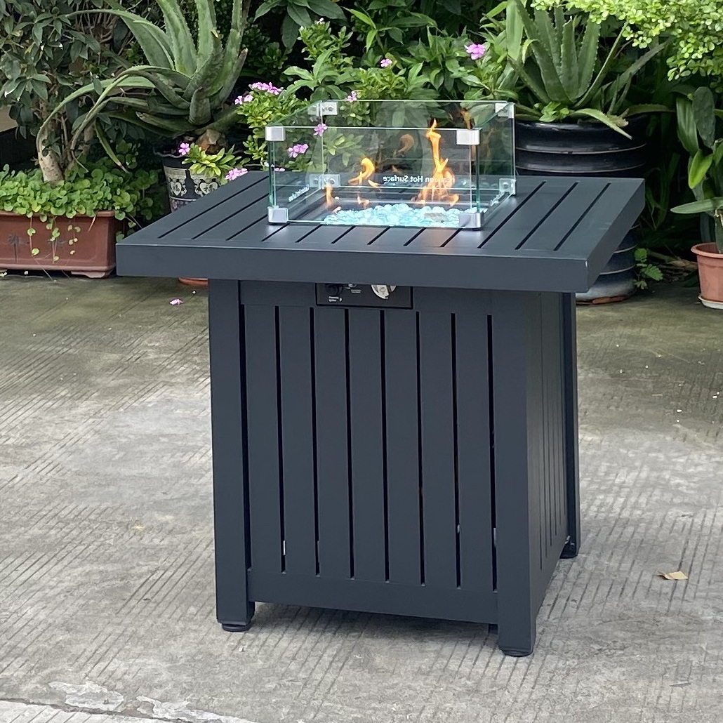 28inch  aluminum square patio fire table