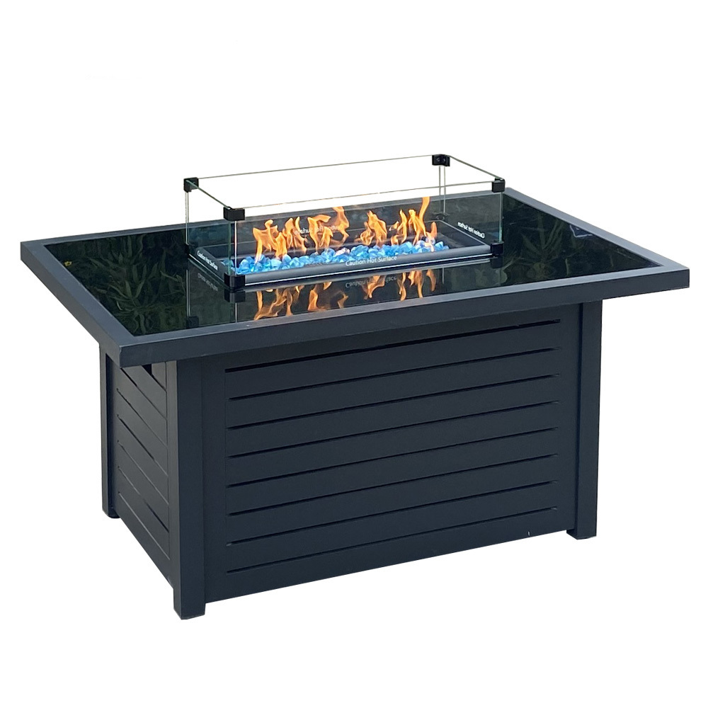 44 inch 45000 BTU aluminum hot sale rectangle outdoor  fire pit table