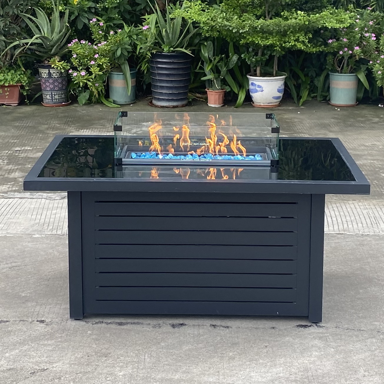 44 inch 45000 BTU aluminum hot sale rectangle outdoor  fire pit table