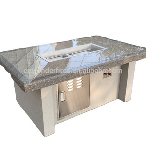 Hot selling cheap price propane outdoor firepit table with rectangle stainless fire pit pan made in China