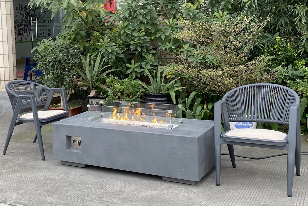 60  inch rectangle concrete  fire pit tables