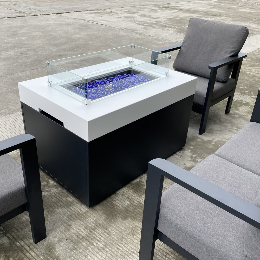 42 inch square fire pit  patio aluminum fire table.