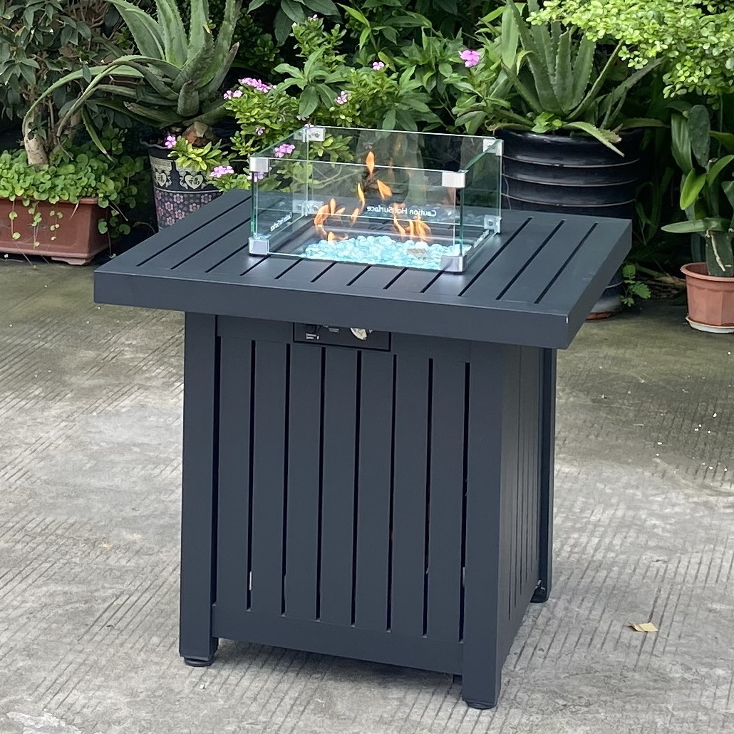 28inch  aluminum square patio fire table