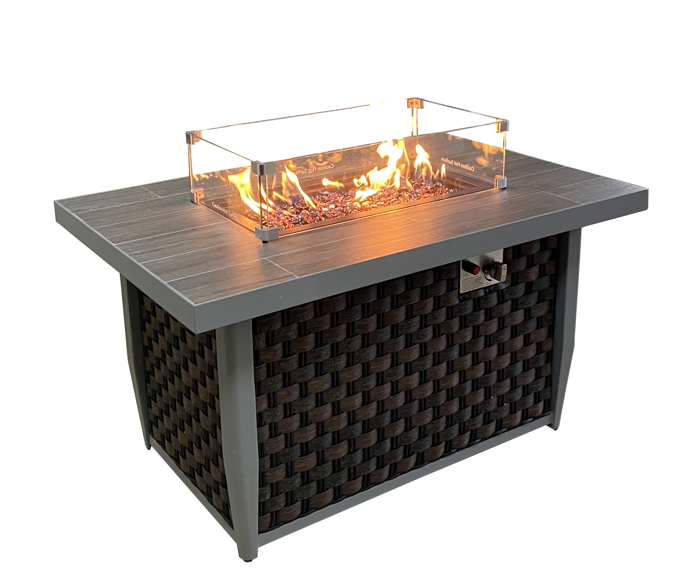 48 inch 55000 BTU aluminum hot sale rectangle patio fire table