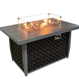 48 inch 55000 BTU aluminum hot sale rectangle patio fire table