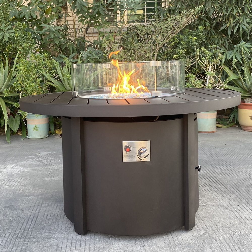 42 inch round fire pit table patio aluminum fire table.