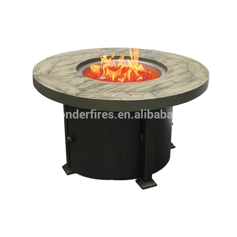 Customized Outdoor Magnesia Round Fire Pit Table Propane fireplaces of barbecue