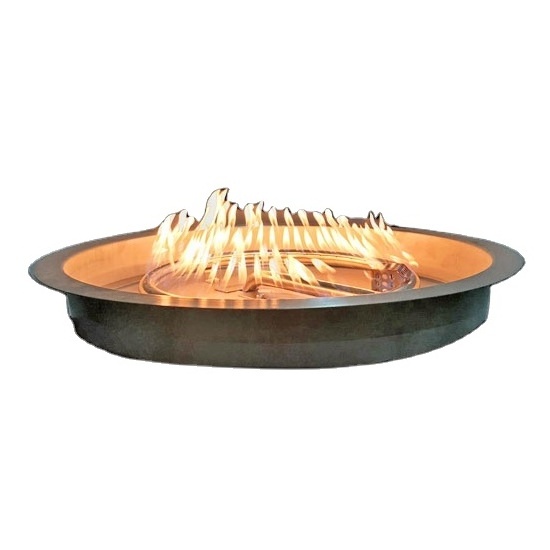 Outdoor Stainless Steel Natural Gas or LP Fire Pit Ring Burner and Flat Pan Kit with Electronic ignition System