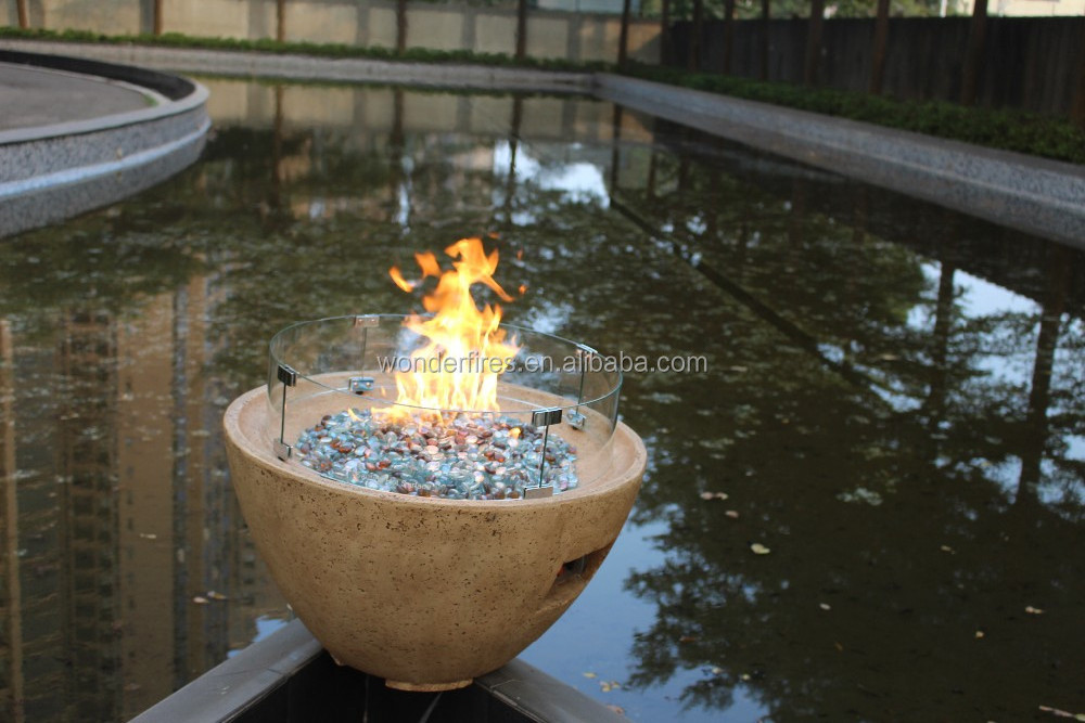 Round GFRC outdoor Gas Fire Pit/outdoor fire pits