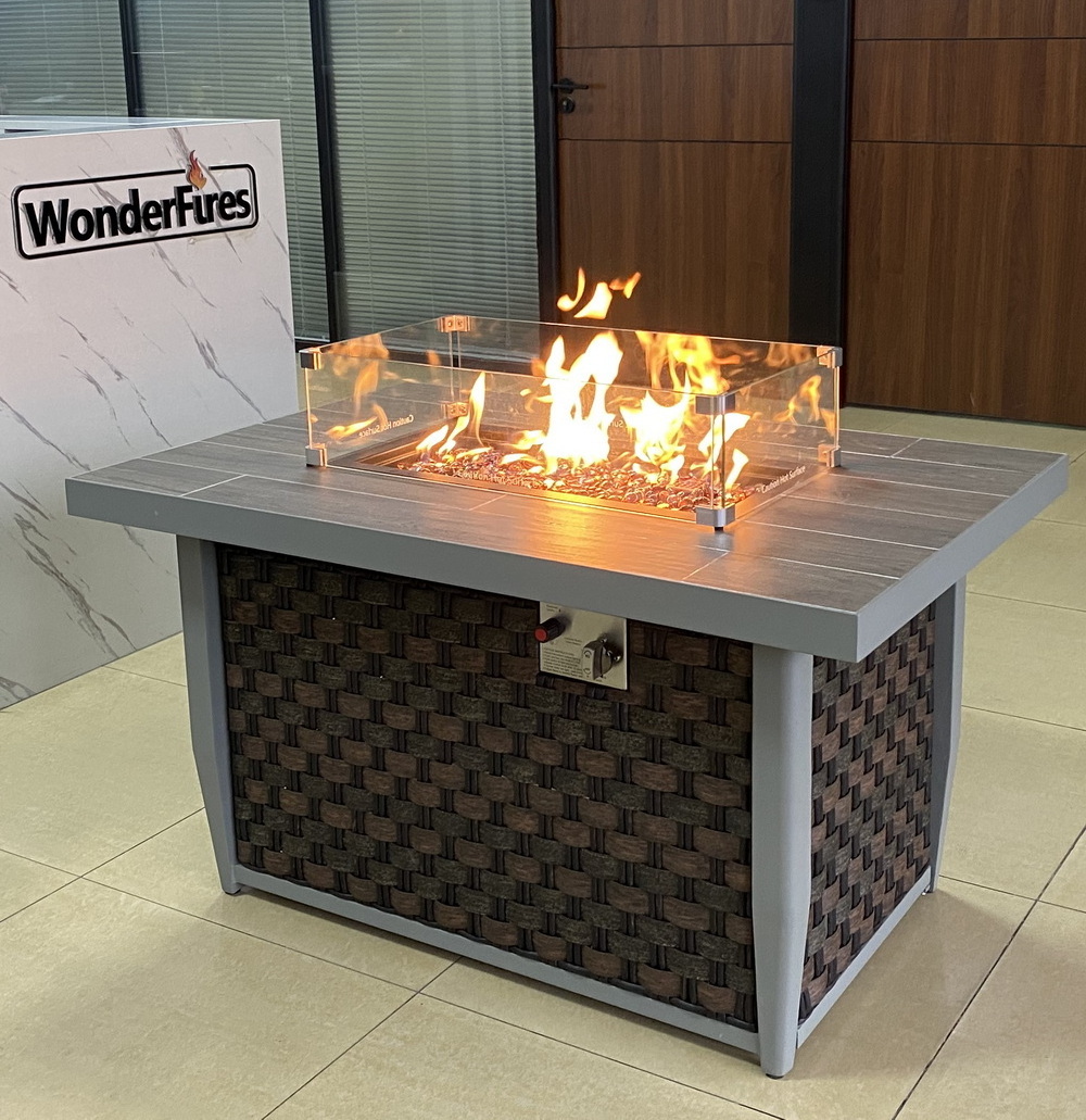 48 inch 55000 BTU aluminum hot sale rectangle patio fire table