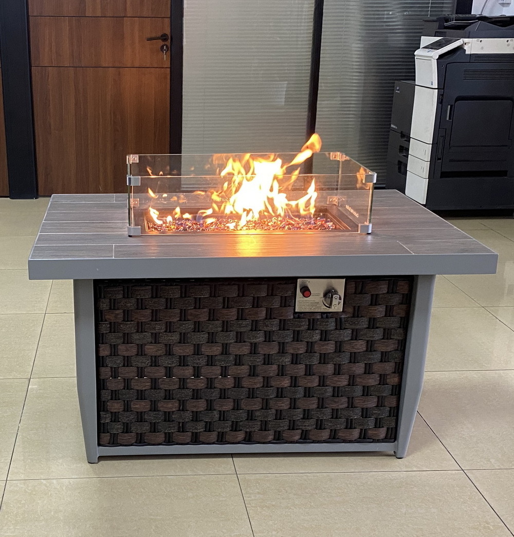 48 inch 55000 BTU aluminum hot sale rectangle patio fire table