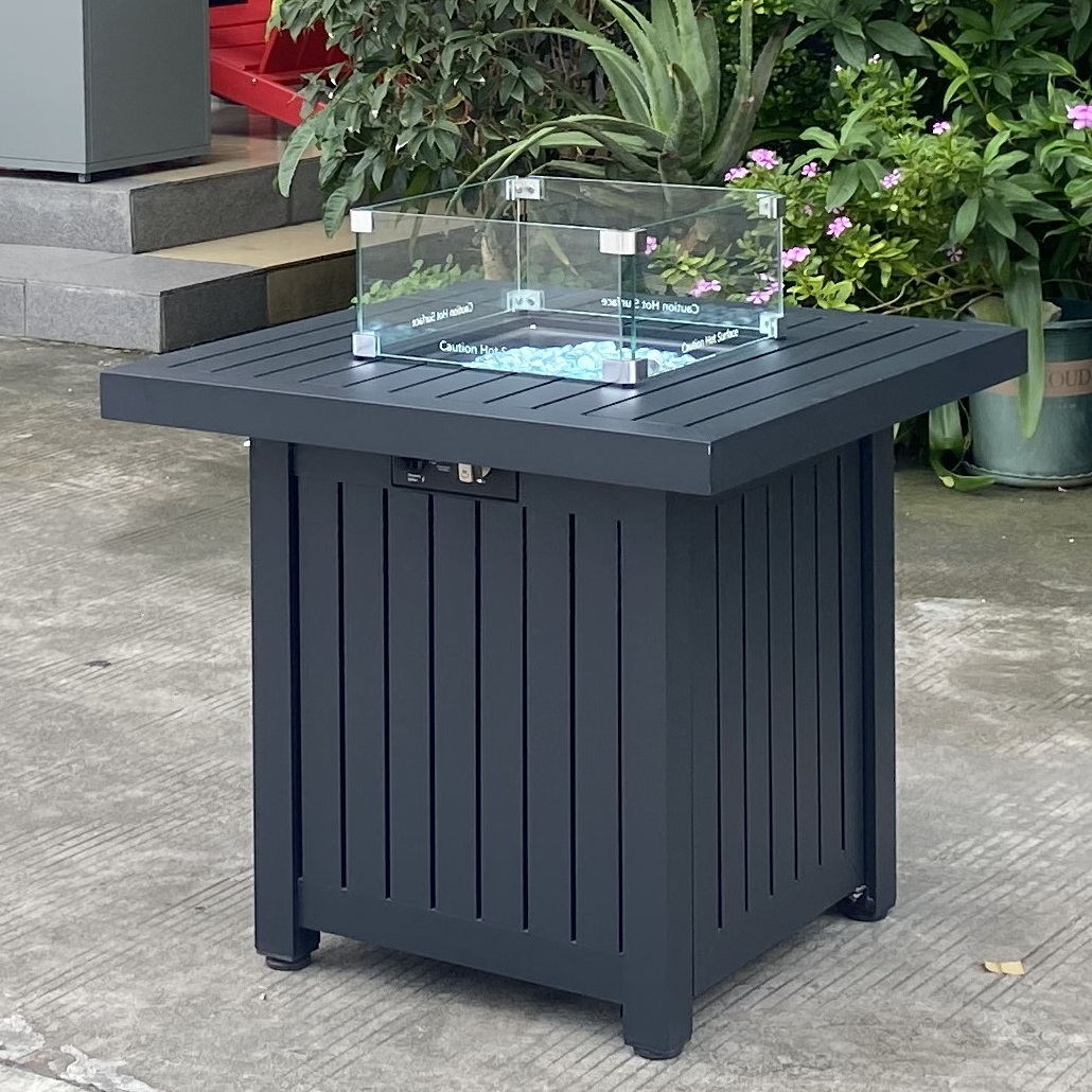 28inch  aluminum square patio fire table