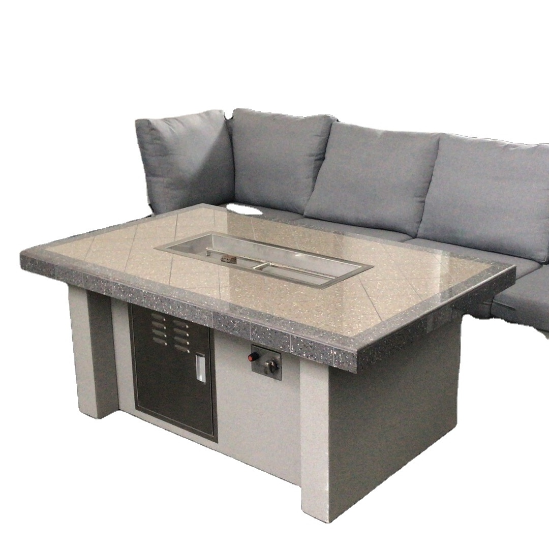 2019Square Outdoor Aluminum Gas Fire Pit table