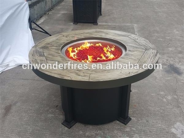 Customized Outdoor Magnesia Round Fire Pit Table Propane fireplaces of barbecue