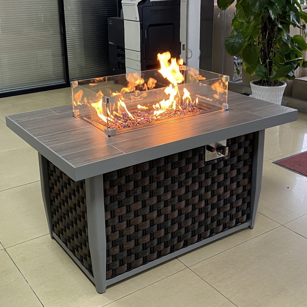 48 inch 55000 BTU aluminum hot sale rectangle patio fire table