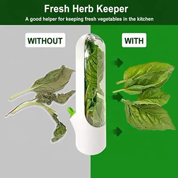 WONDERFUL Herb Savor Storage Container Freshness Herb Keeper Transparent Refrigerator Herb Saver