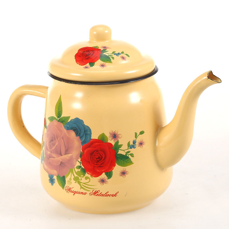 WONDERFUL 2024 Hot Sale Enamel Cooking Tea/Coffee/Milk Pot Customized Color Enamel Teapot Enamel Coffee Pot