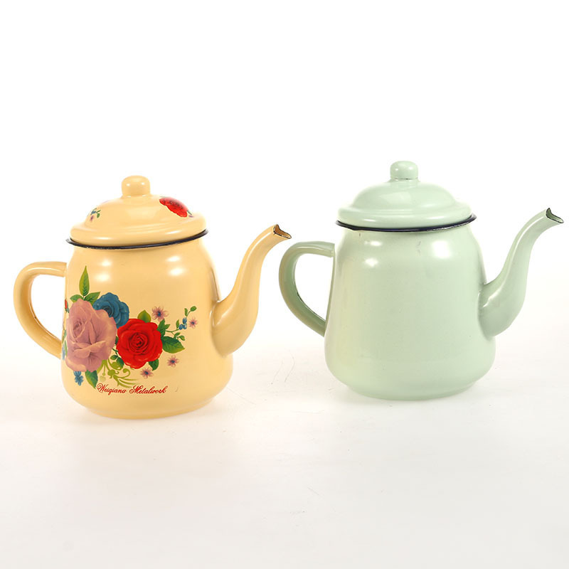 WONDERFUL 2024 Hot Sale Enamel Cooking Tea/Coffee/Milk Pot Customized Color Enamel Teapot Enamel Coffee Pot