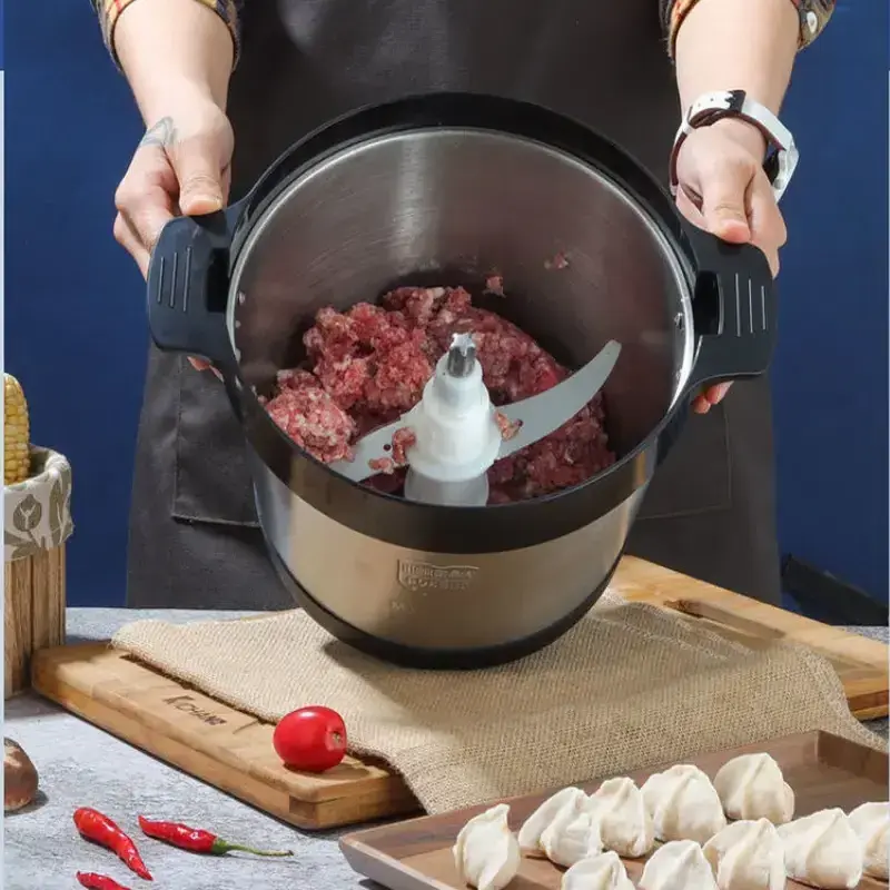 WONDERFUL Hot sale 6L 1500W Silver Crest Pure Copper Electric Meat Grinder Yam Pounder Pounding Mincer Fufu Machine