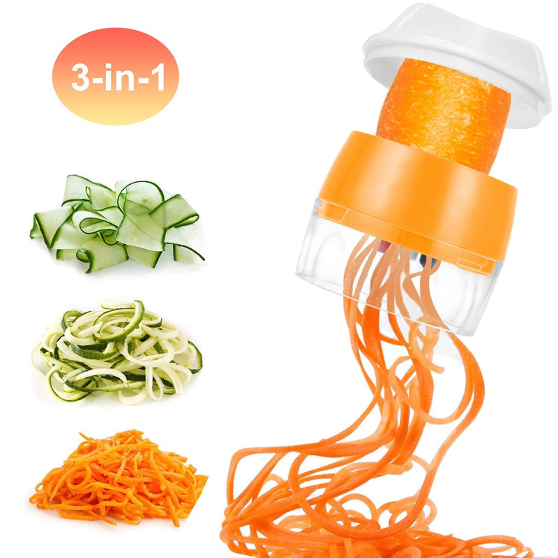 WONDERFUL Factory Wholesale Kitchen Handheld Spiralizer Vegetable Slicer 3 in 1 Multifunction Vegetable Spiral Cutter