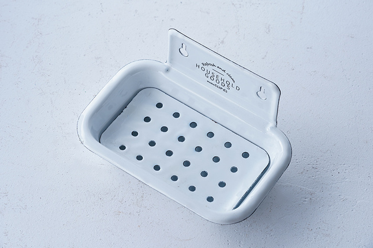 WONDERFUL Wholesale OEM ODM good quality corrosion resistant white carbon steel enamel soap holder soap box soap dish