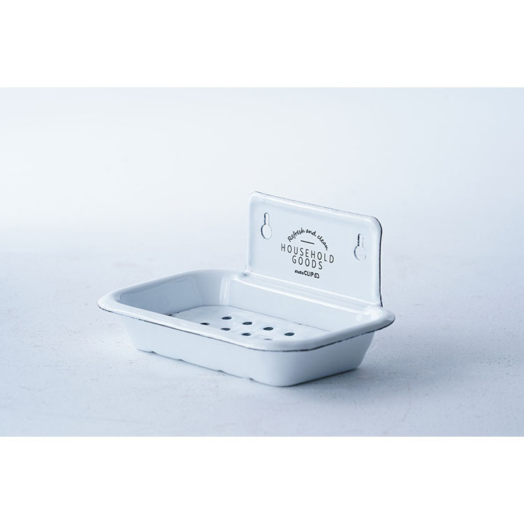 WONDERFUL Wholesale OEM ODM good quality corrosion resistant white carbon steel enamel soap holder soap box soap dish