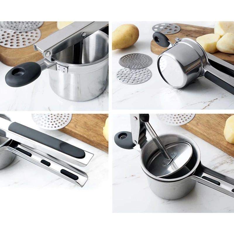 WONDERFUL Masher Ricer Press Mashed Potatoes Stainless Steel Crushing Puree Fruit Vegetable Squeezer Juicer Press Maker Kitchen Tool