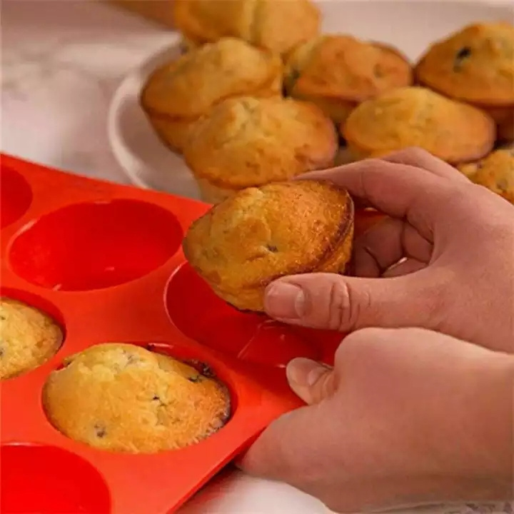 WONDERFUL Factory Wholesale 12 Holes Bake Cake Mini Cup Jumbo Tray Pans Baking Silicone Cupcake Muffin Pan