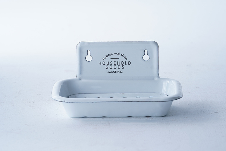 WONDERFUL Wholesale OEM ODM good quality corrosion resistant white carbon steel enamel soap holder soap box soap dish