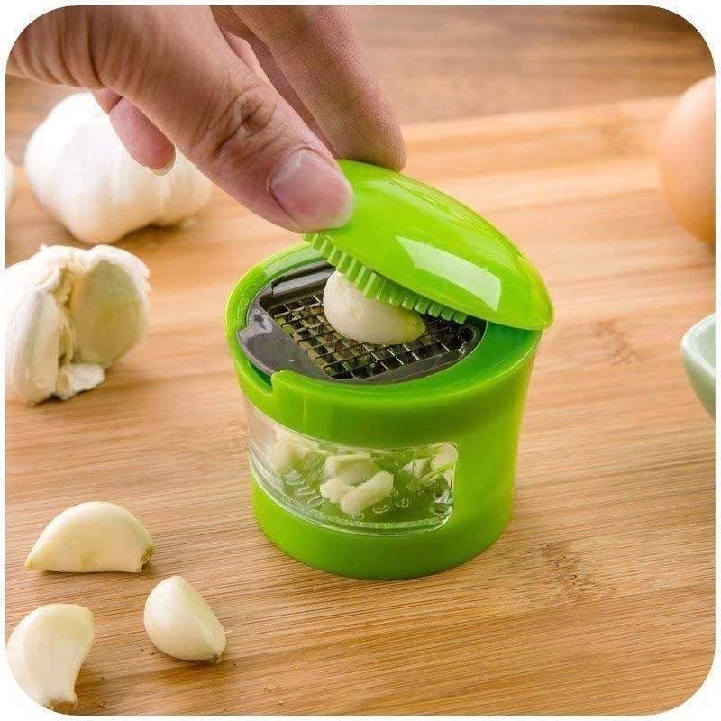 WONDERFUL Kitchen Mini Portable ABS Stainless Steel Garlic Press Chopper Slicer Grinder Crusher Hand Garlic Grater