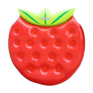 Inflatable Strawberry Pool Float 142cm Large Strawberry Air Mattress Pool Inflatable Pool Mattress For Adults