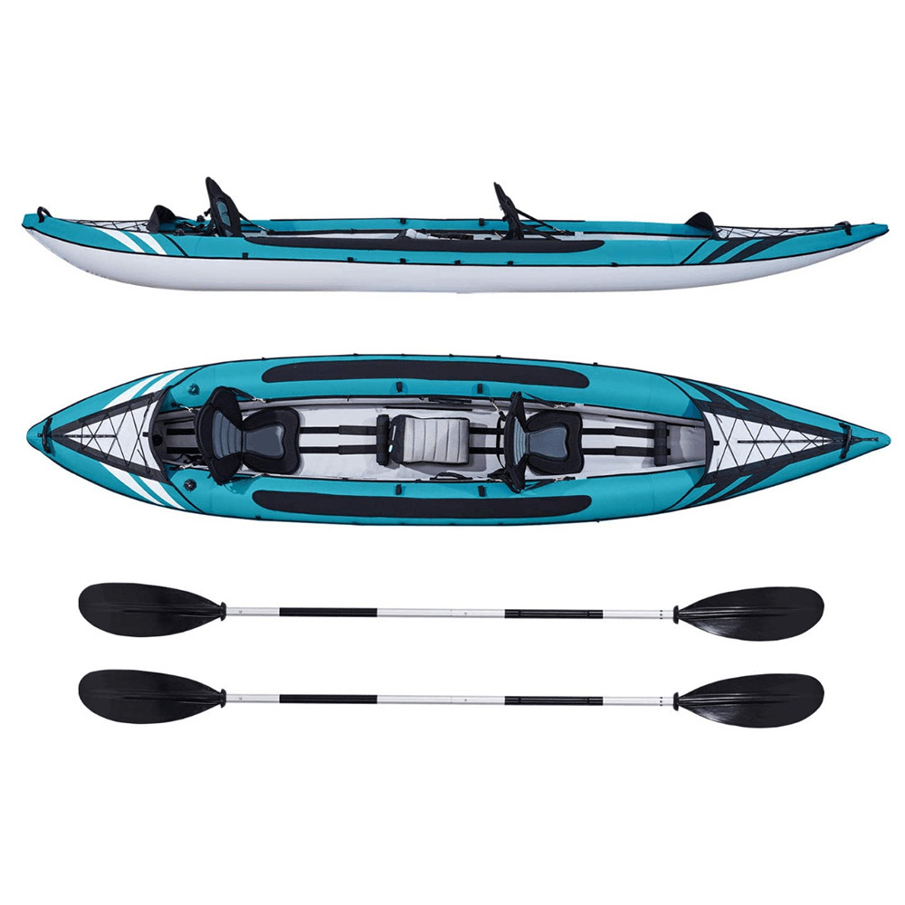 Watersports Inflatable pedal Kayak Inflatable fishing canoe kayak with paddle 2 Seat Fishing Boat For sale