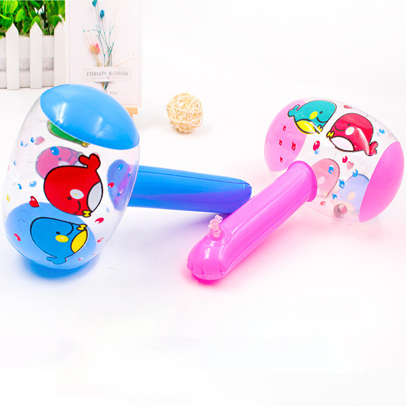 Funny Children Soft Toy Hammer Inflatable Hammer with Bell Toy for Kids with Animal Print Inflatable Toy Hammers